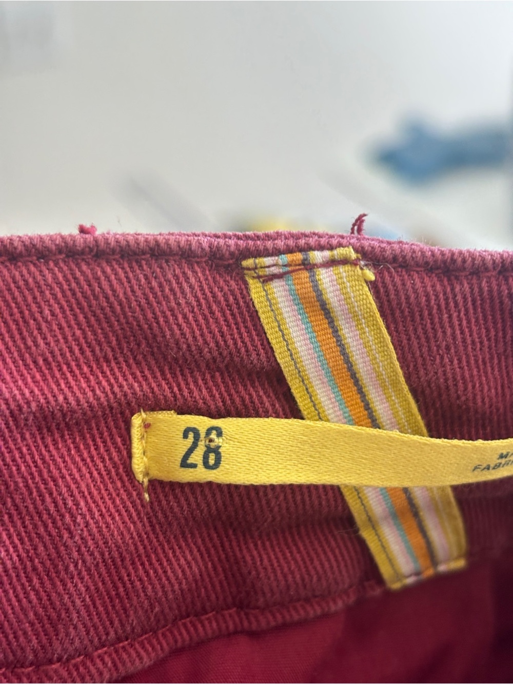 Anthropologie Maeve Wide Baggy High-Rise Button-Fly Pants in Burgundy Size 28 - Picture 9 of 11